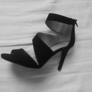 Black High Heel Ankle Strap Sandals
